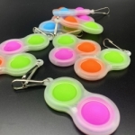 Glow In The Dark Simple Dimple Keyring Push Pop It Fidget