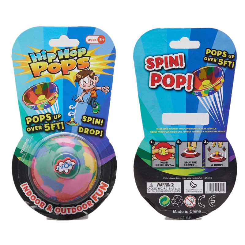 Hip Hop Pops Spin Drop Fidget Sensory Indoor Outdoor Bounce Toy - Click Image to Close