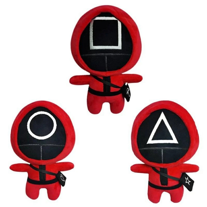 Large Combat Squid Games Villain Red Plush Toy (Set of 3) - Click Image to Close