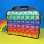 Rainbow Fidget Insulated Lunch Box with Dual Zipper Compartments