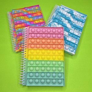 Pop It Notebook Sensory Writing Book Fidget Toy (60 Bubbles)