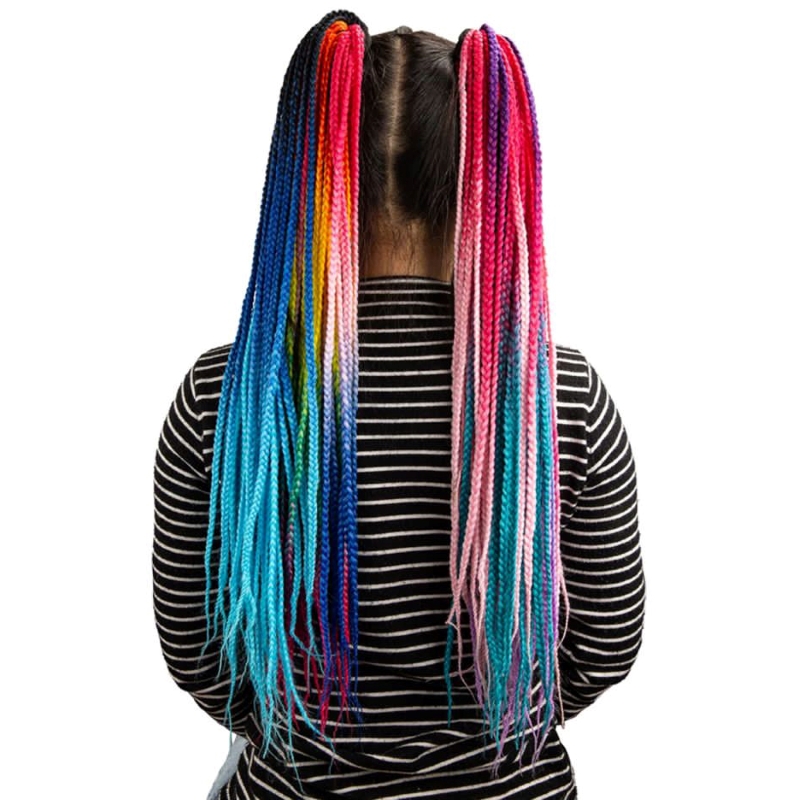 Box Braid Ombre Hair Elastic Ponytail 24" Long Multiple Colours - Click Image to Close