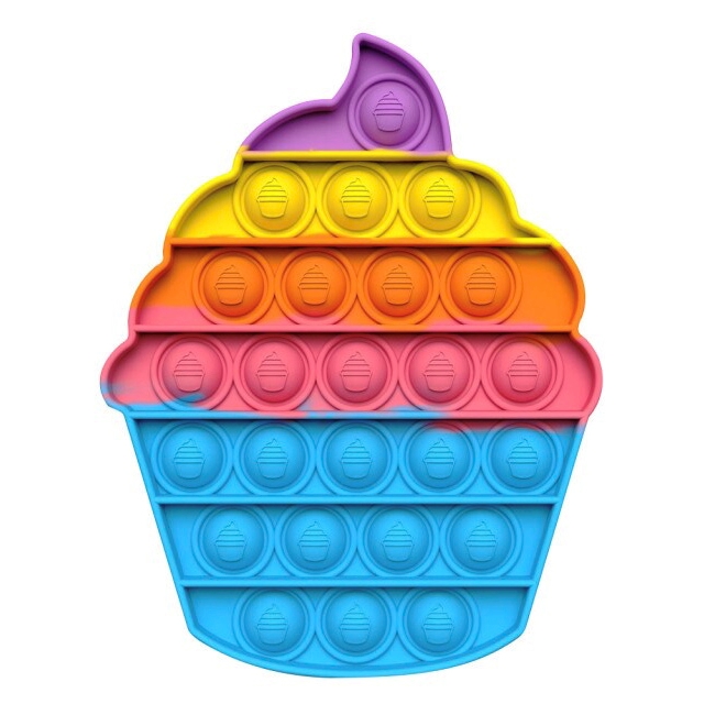 Cupcake Push Pop It Sensory Fidget Bubble Toy for Kids - Click Image to Close