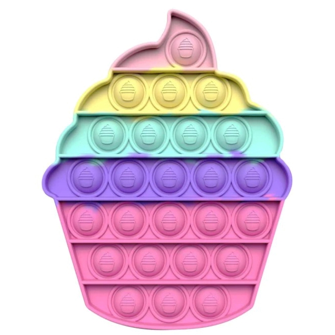 Cupcake Push Pop It Sensory Fidget Bubble Toy for Kids - Click Image to Close