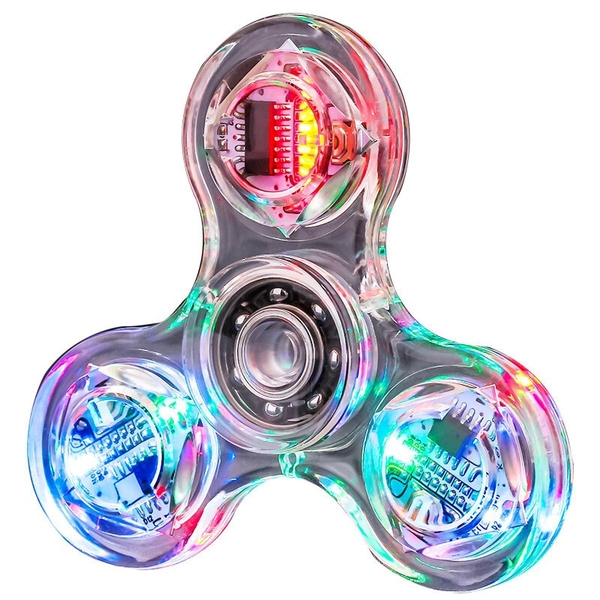 LED Fidget Spinner (Lights Up 3 Colours) Sensory Toy for Kids - Click Image to Close