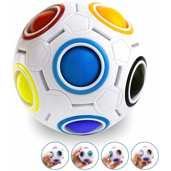 Rainbow Magic Cube Puzzle Ball Pop It Sensory Fidget Toy Kids - Click Image to Close